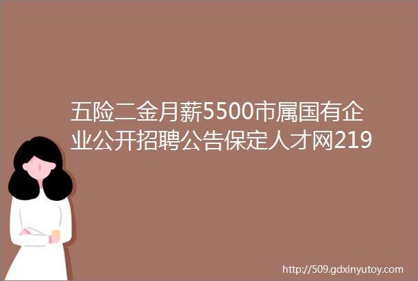 五险二金月薪5500市属国有企业公开招聘公告保定人才网219招聘信息汇总1