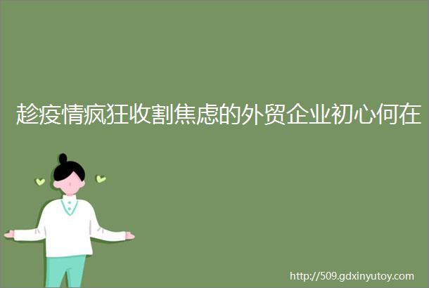 趁疫情疯狂收割焦虑的外贸企业初心何在